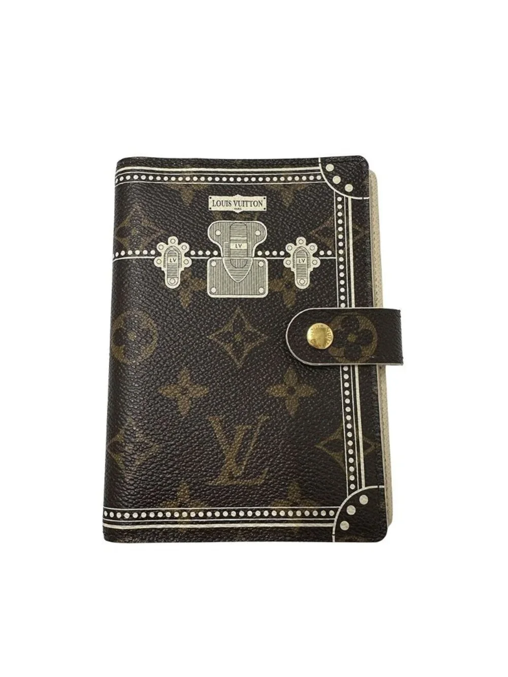 Louis Vuitton Notebook Cover Monogram Canvas Agenda PM Brown 6 Hole Ruler
